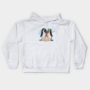 cute family of penguins Kids Hoodie